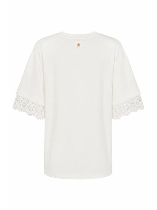 T-shirt con maniche in pizzo Sangallo Bianco ALBERTA FERRETTI | U0750 16950002